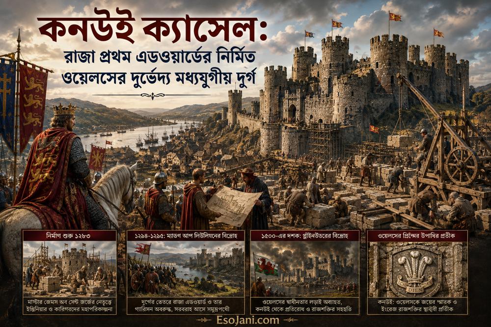 কনউই ক্যাসেল: রাজা প্রথম এডওয়ার্ডের নির্মিত ওয়েলসের দুর্ভেদ্য মধ্যযুগীয় দুর্গ