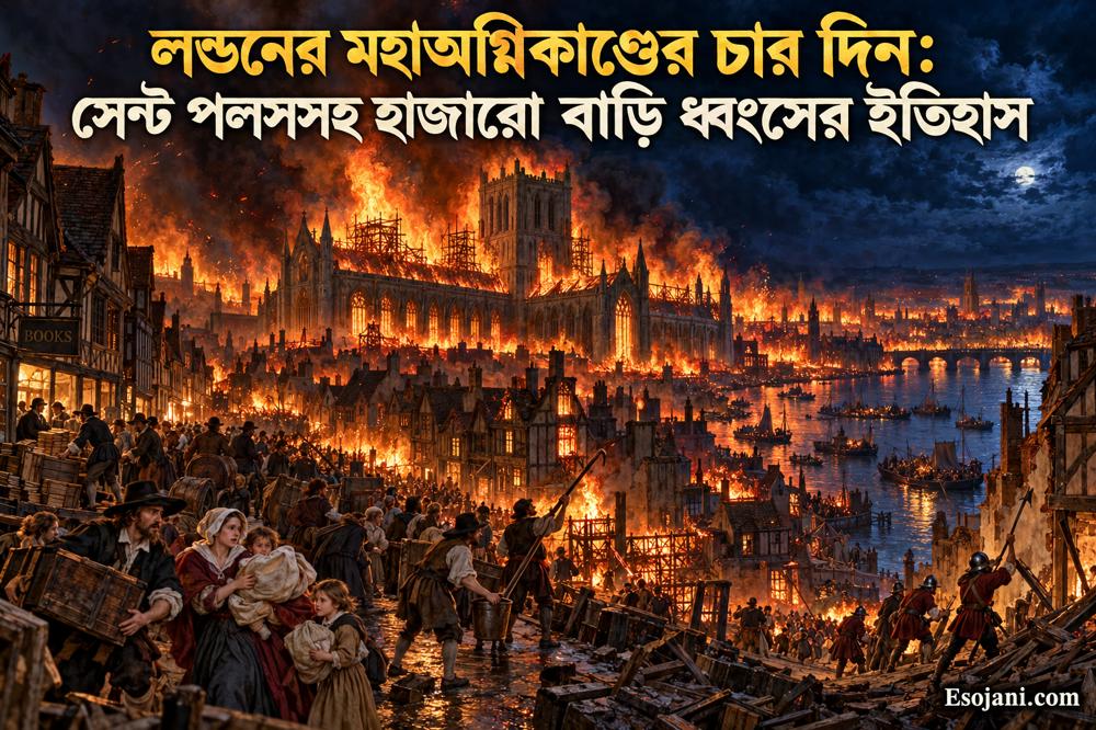 লন্ডনের মহাঅগ্নিকাণ্ডের চার দিন: সেন্ট পলসসহ হাজারো বাড়ি ধ্বংসের ইতিহাস
