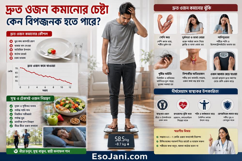 দ্রুত ওজন কমানোর চেষ্টা কেন বিপজ্জনক? শরীরের ওপর কঠোর খাদ্যনিয়ন্ত্রণের ক্ষতিকর প্রভাব