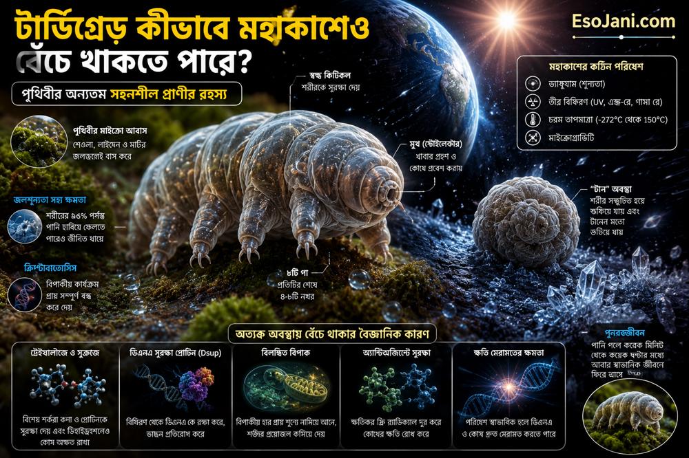 টার্ডিগ্রেড কীভাবে মহাকাশেও বেঁচে থাকতে পারে? পৃথিবীর অন্যতম সহনশীল প্রাণীর অবিশ্বাস্য রহস্য