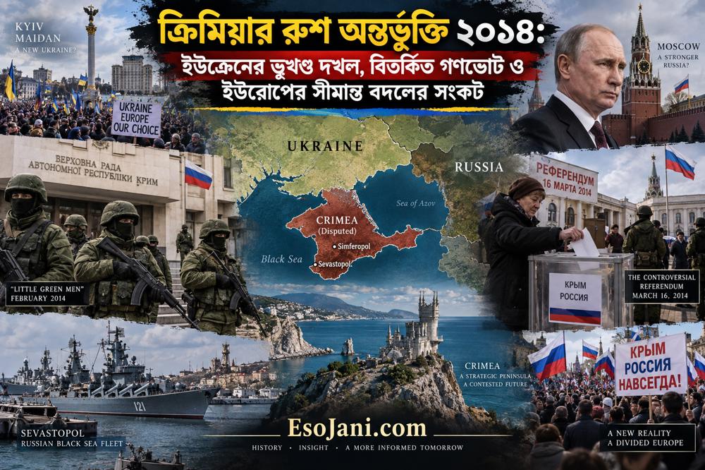 ক্রিমিয়ার রুশ অন্তর্ভুক্তি ২০১৪: ইউক্রেনের ভূখণ্ড দখল, বিতর্কিত গণভোট ও ইউরোপের সীমান্ত বদলের সংকট