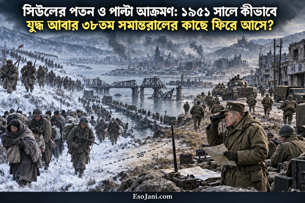 সিউলের পতন ও পাল্টা আক্রমণ: ১৯৫১ সালে যুদ্ধ যেভাবে আবার ৩৮তম সমান্তরালে ফিরে আসে