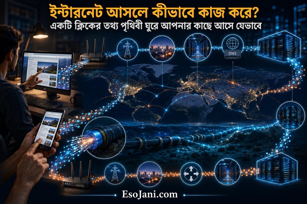 ইন্টারনেট আসলে কীভাবে কাজ করে? একটি ক্লিকের তথ্য পৃথিবী ঘুরে আপনার কাছে আসে যেভাবে