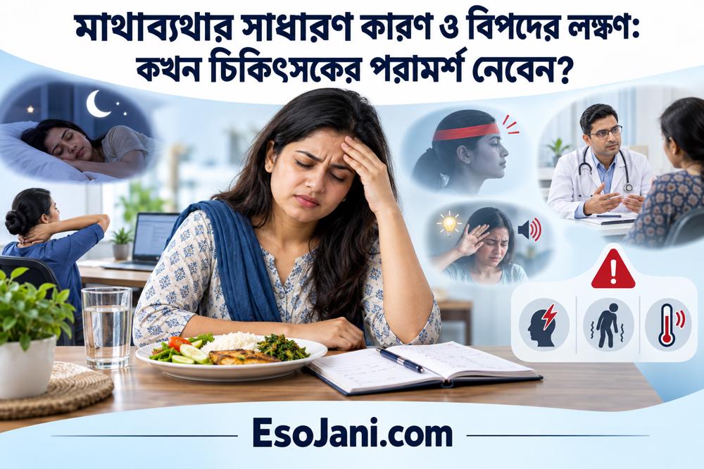 মাথাব্যথার সাধারণ কারণ ও বিপদের লক্ষণ: কখন চিকিৎসকের পরামর্শ নেবেন?