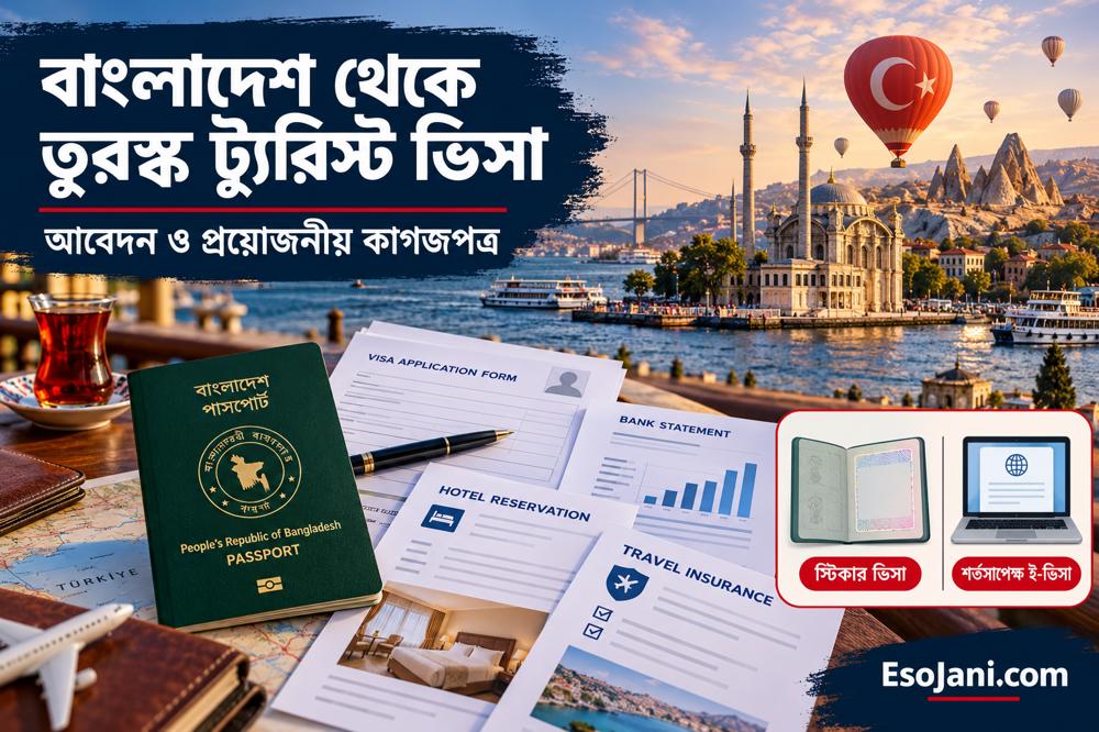 বাংলাদেশ থেকে তুরস্ক ট্যুরিস্ট ভিসা: আবেদন, কাগজপত্র ও খরচ
