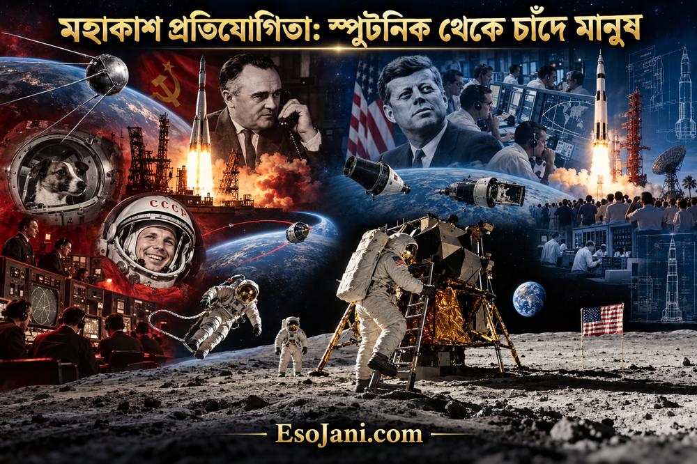 মহাকাশ প্রতিযোগিতা: স্পুটনিক থেকে চাঁদে মানুষ পাঠানোর স্নায়ুযুদ্ধের ইতিহাস