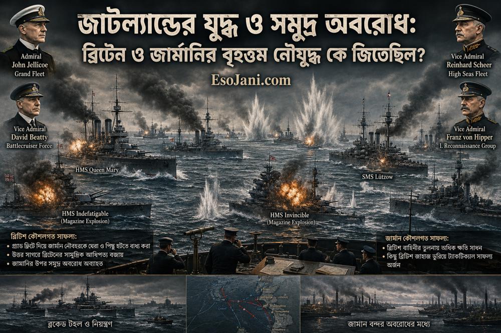 জাটল্যান্ডের যুদ্ধ ও সমুদ্র অবরোধ: ব্রিটেন ও জার্মানির বৃহত্তম নৌযুদ্ধ কে জিতেছিল?