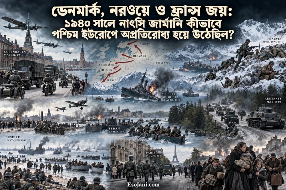 ডেনমার্ক, নরওয়ে ও ফ্রান্স জয়: ১৯৪০ সালে নাৎসি জার্মানির পশ্চিম ইউরোপ দখল