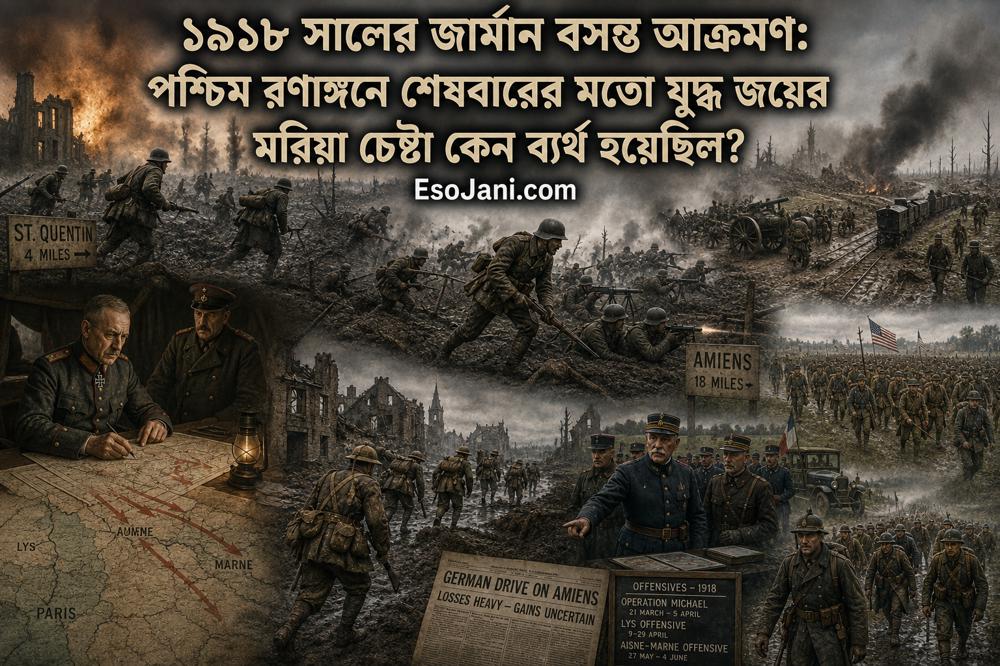 ১৯১৮ সালের জার্মান বসন্ত আক্রমণ: পশ্চিম রণাঙ্গনে শেষবারের মতো যুদ্ধ জয়ের মরিয়া চেষ্টা কেন ব্যর্থ হয়েছিল?