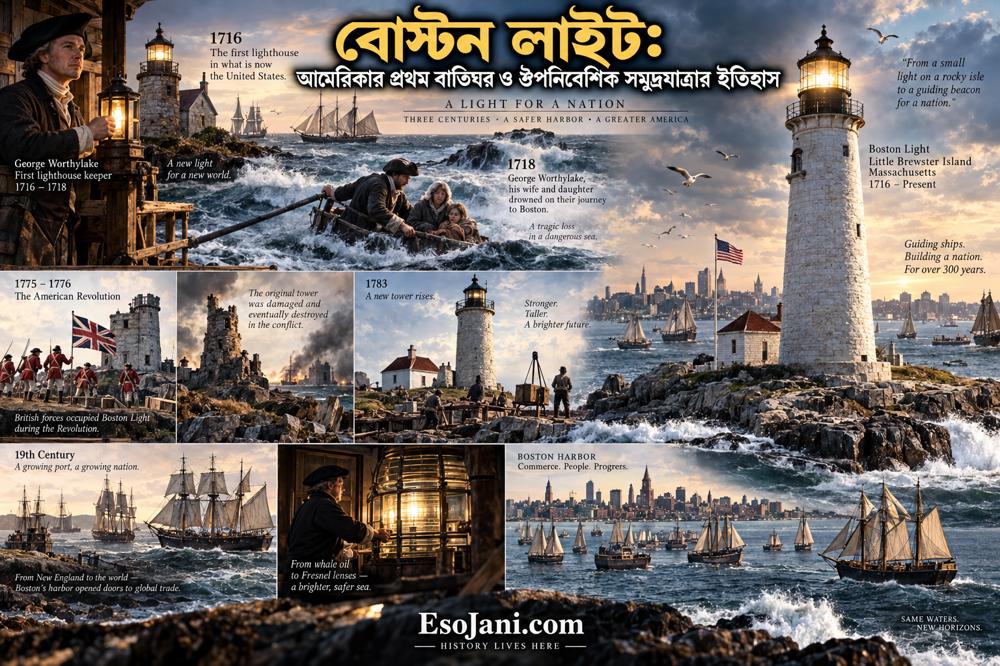 বোস্টন লাইট: আমেরিকার প্রথম বাতিঘর ও ঔপনিবেশিক সমুদ্রযাত্রার ইতিহাস