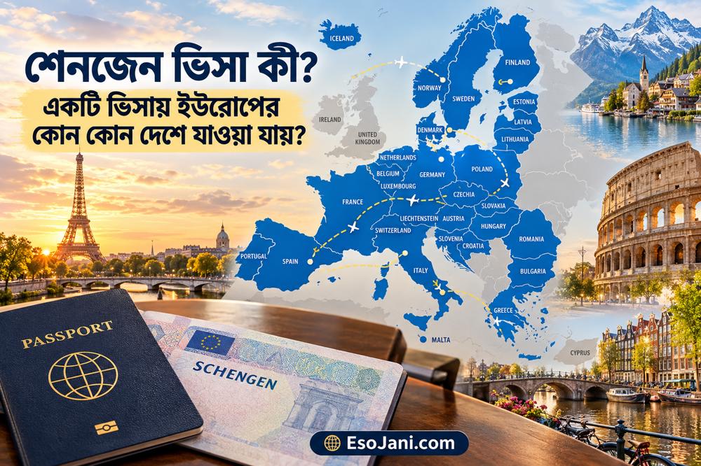 শেনজেন ভিসা কী? একটি ভিসায় ইউরোপের কোন ২৯টি দেশে যাওয়া যায়?