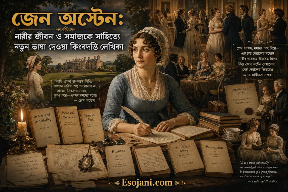 জেন অস্টেন: নারীর জীবন ও সমাজকে সাহিত্যে নতুন ভাষা দেওয়া কিংবদন্তি লেখিকার ইতিহাস
