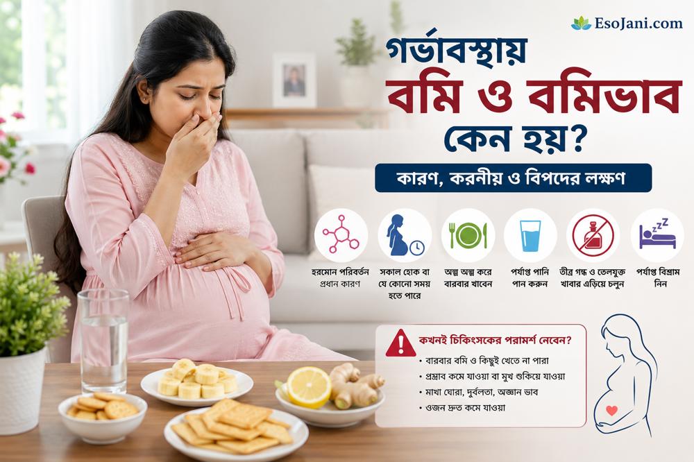 গর্ভাবস্থায় বমি ও বমিভাব কেন হয়? কারণ, করণীয় ও বিপদের লক্ষণ