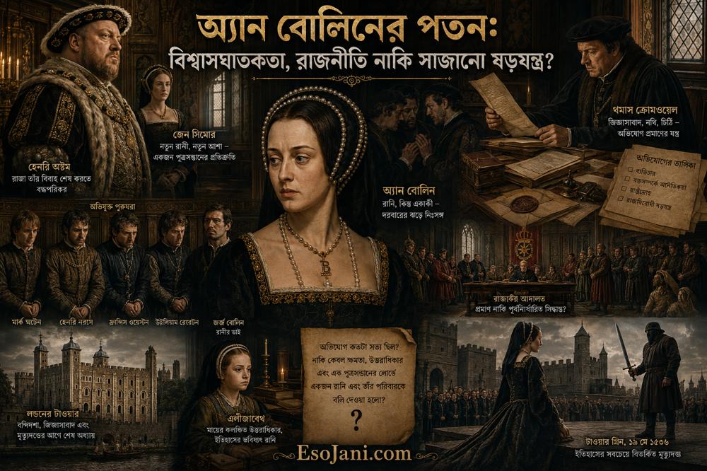 অ্যান বোলিনের পতন: বিশ্বাসঘাতকতা, রাজনীতি নাকি সাজানো ষড়যন্ত্রের শিকার হয়েছিলেন ইংল্যান্ডের রানি?