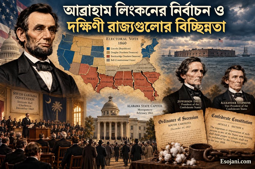 লিংকনের নির্বাচন ও কনফেডারেসি গঠন: বিচ্ছিন্নতার ইতিহাস
