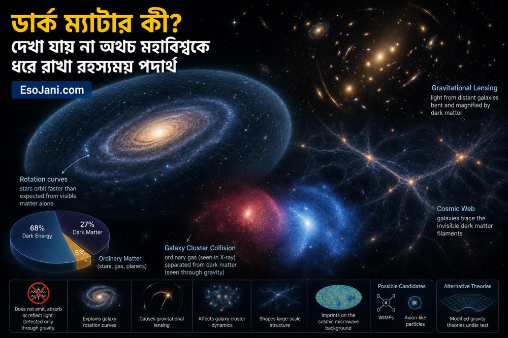 ডার্ক ম্যাটার কী? দেখা যায় না অথচ মহাবিশ্বকে ধরে রাখা রহস্যময় পদার্থ
