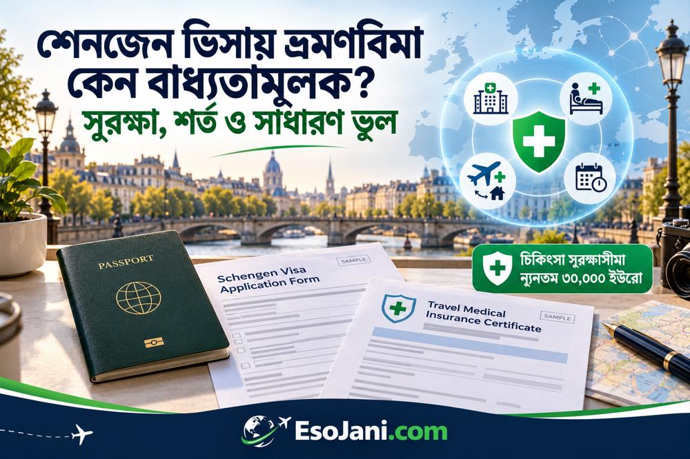 শেনজেন ভিসায় ভ্রমণবিমা কেন বাধ্যতামূলক? সুরক্ষা, শর্ত ও সাধারণ ভুল