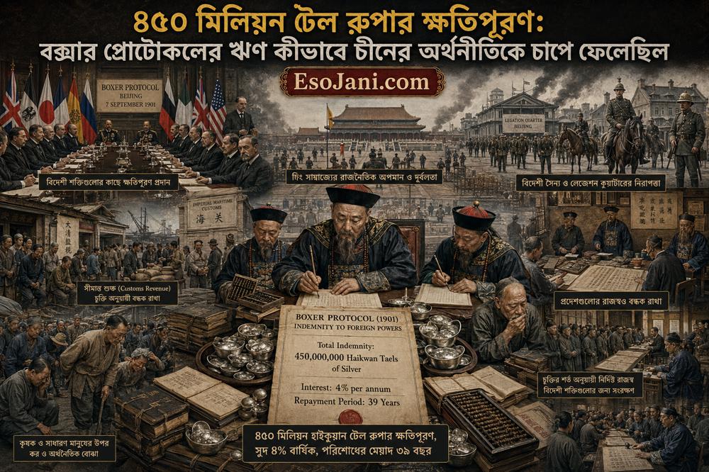 ৪৫০ মিলিয়ন টেল রুপার ক্ষতিপূরণ: বক্সার প্রোটোকলের ঋণ কীভাবে চীনের অর্থনীতিকে চাপে ফেলেছিল