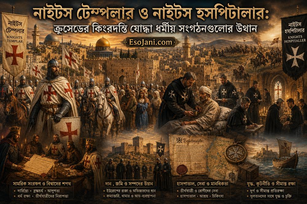 নাইটস টেম্পলার ও নাইটস হসপিটালার: ক্রুসেডের কিংবদন্তি যোদ্ধা ধর্মীয় সংগঠনগুলোর উত্থান