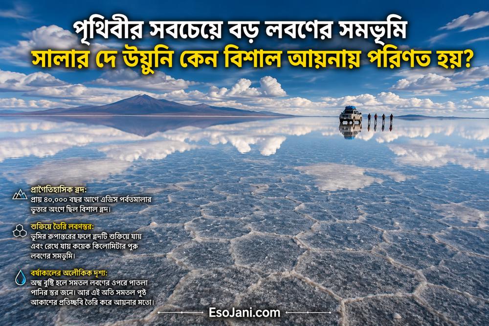 সালার দে উয়ুনি কেন বিশাল আয়নায় পরিণত হয়? পৃথিবীর বৃহত্তম লবণের সমভূমির রহস্য