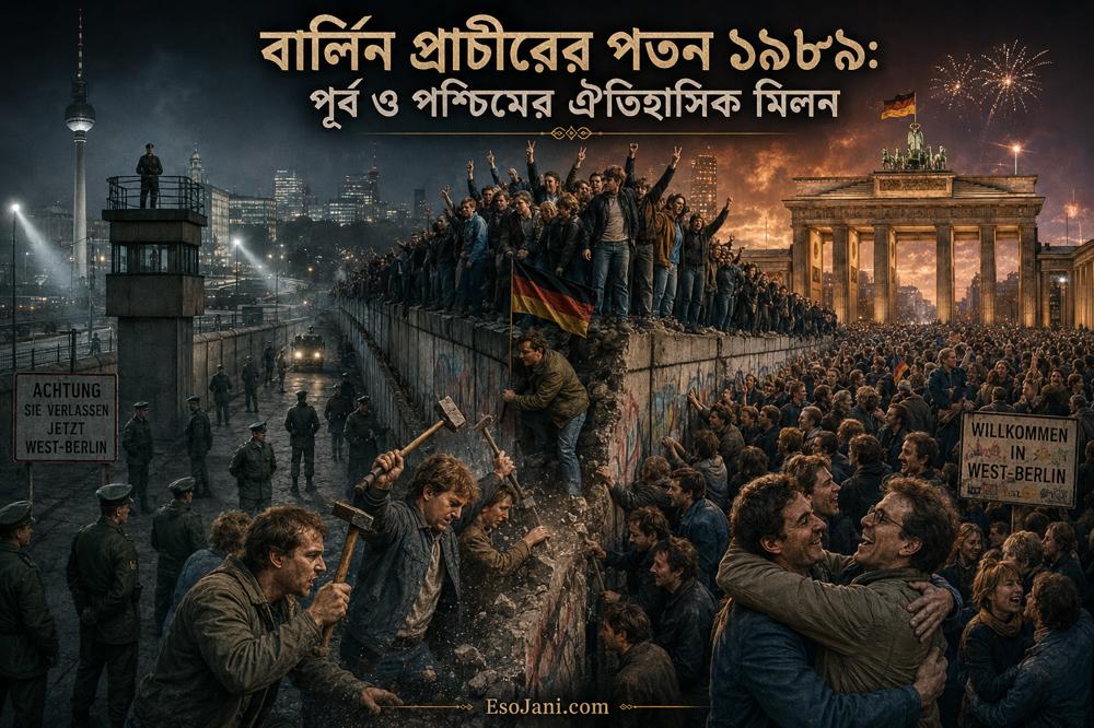 বার্লিন প্রাচীরের পতন ১৯৮৯: পূর্ব ও পশ্চিম জার্মানির পুনর্মিলনের ঐতিহাসিক মুহূর্ত
