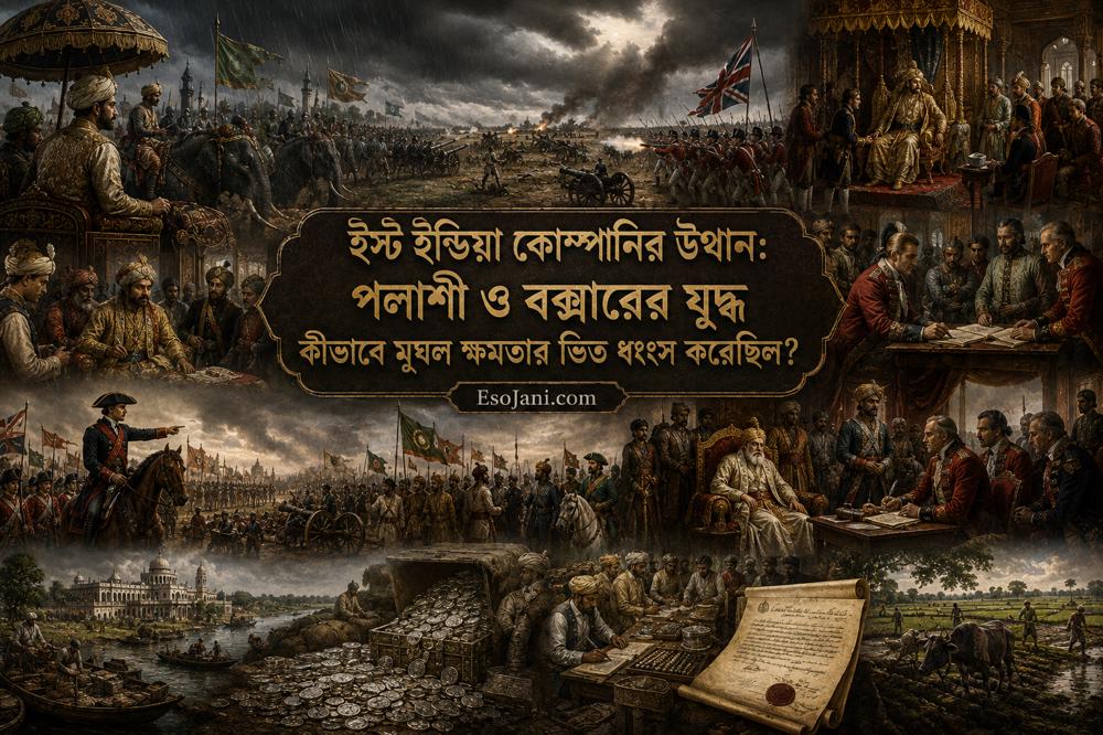 ইস্ট ইন্ডিয়া কোম্পানির উত্থান: পলাশী ও বক্সারের যুদ্ধ কীভাবে মুঘল ক্ষমতার ভিত ধ্বংস করেছিল?