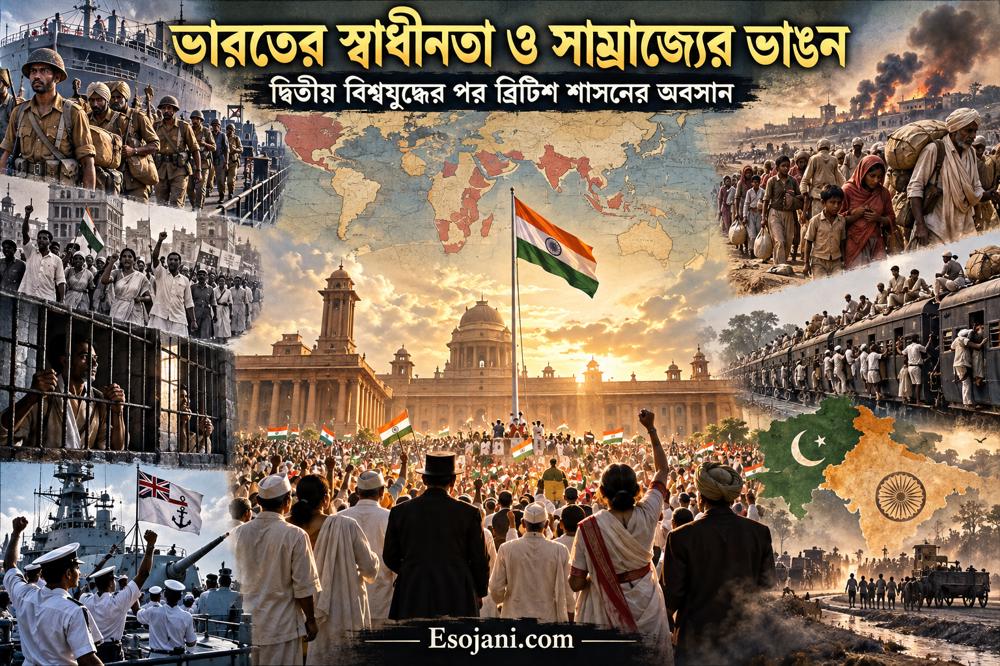 ভারতের স্বাধীনতা ও ব্রিটিশ সাম্রাজ্যের ভাঙন: দ্বিতীয় বিশ্বযুদ্ধের পর ঔপনিবেশিক শাসনের অবসান