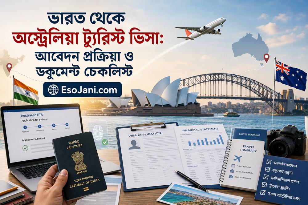 ভারত থেকে অস্ট্রেলিয়া ট্যুরিস্ট ভিসা: আবেদন প্রক্রিয়া, খরচ ও সম্পূর্ণ ডকুমেন্ট চেকলিস্ট