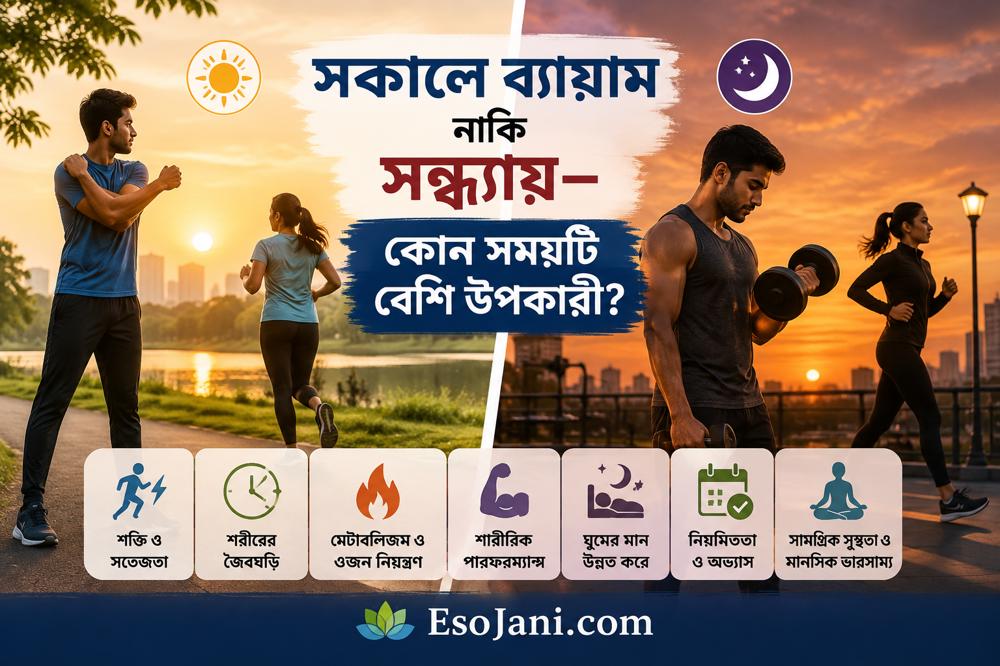 সকালে ব্যায়াম নাকি সন্ধ্যায়—স্বাস্থ্য ও শরীরের জন্য কোন সময়টি বেশি উপকারী?