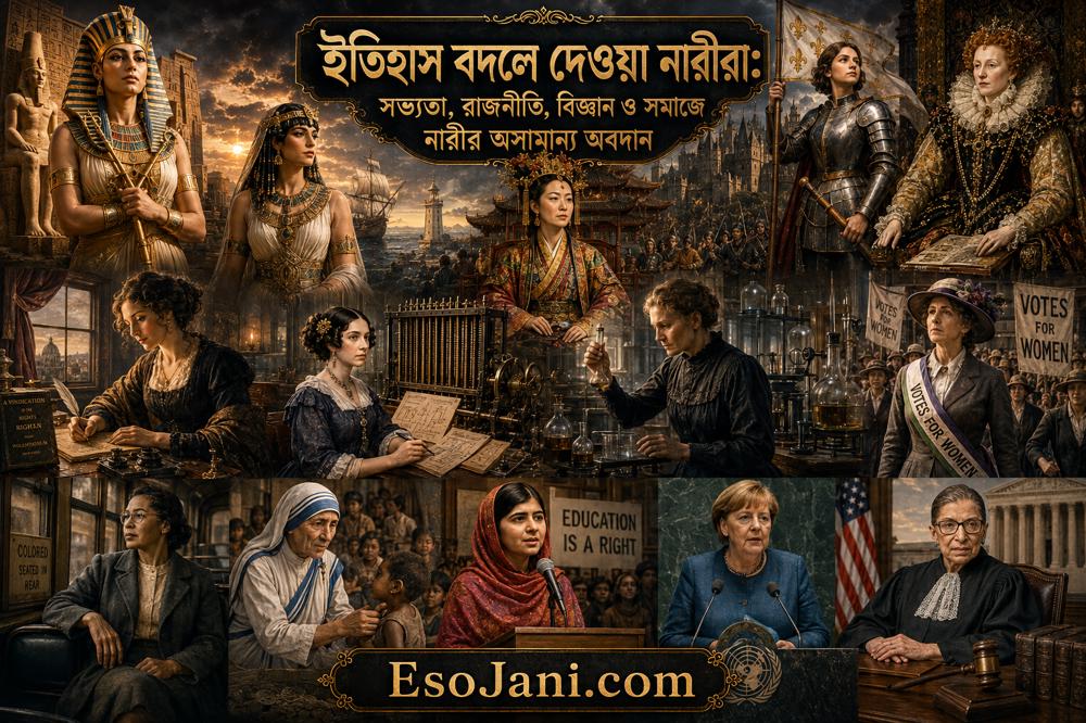 ইতিহাস বদলে দেওয়া নারীরা: সভ্যতা, রাজনীতি, বিজ্ঞান ও সমাজে নারীর অসামান্য অবদান