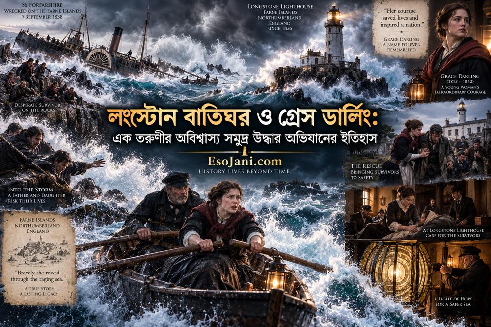 লংস্টোন বাতিঘর ও গ্রেস ডার্লিং: এক তরুণীর অবিশ্বাস্য সমুদ্র উদ্ধার অভিযানের ইতিহাস