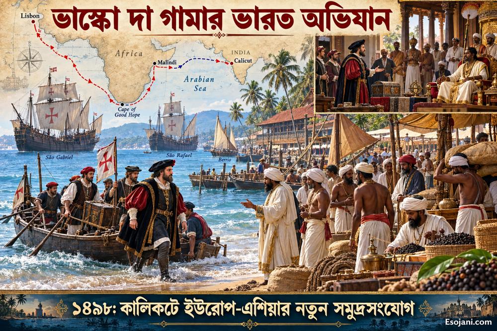 ভাস্কো দা গামার ভারত অভিযান: ১৪৯৮ সালে কালিকটে পৌঁছানোর ইতিহাস