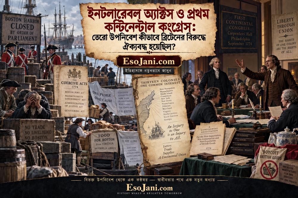 ইনটলারেবল অ্যাক্টস ও প্রথম কন্টিনেন্টাল কংগ্রেস: ব্রিটেনের বিরুদ্ধে তেরো উপনিবেশের ঐক্যের ইতিহাস