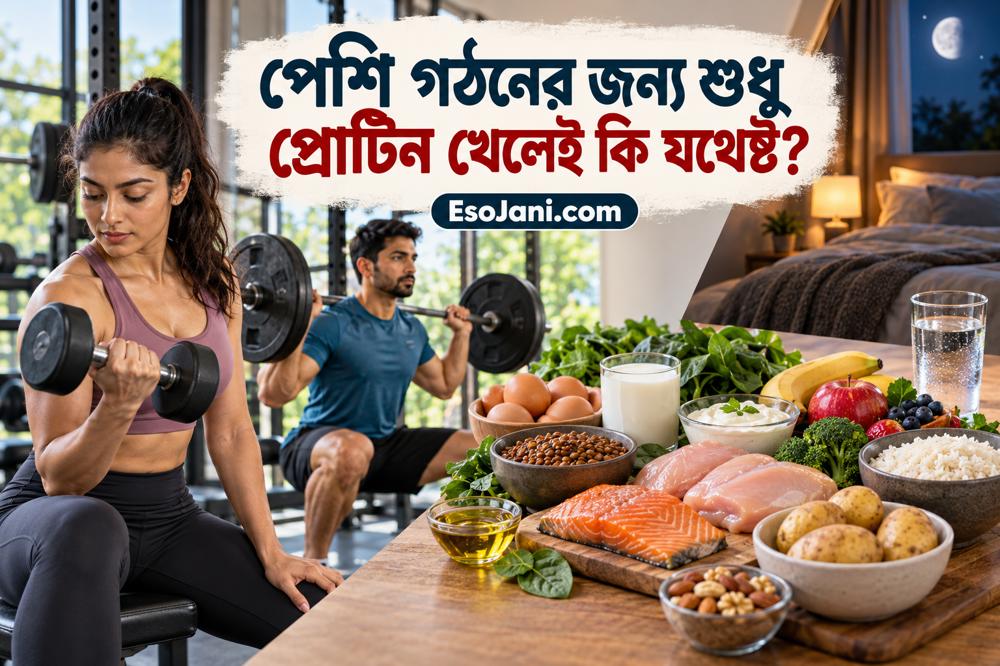 পেশি গঠনের জন্য শুধু প্রোটিন খেলেই কি যথেষ্ট? পেশি বাড়ানোর সম্পূর্ণ বিজ্ঞান