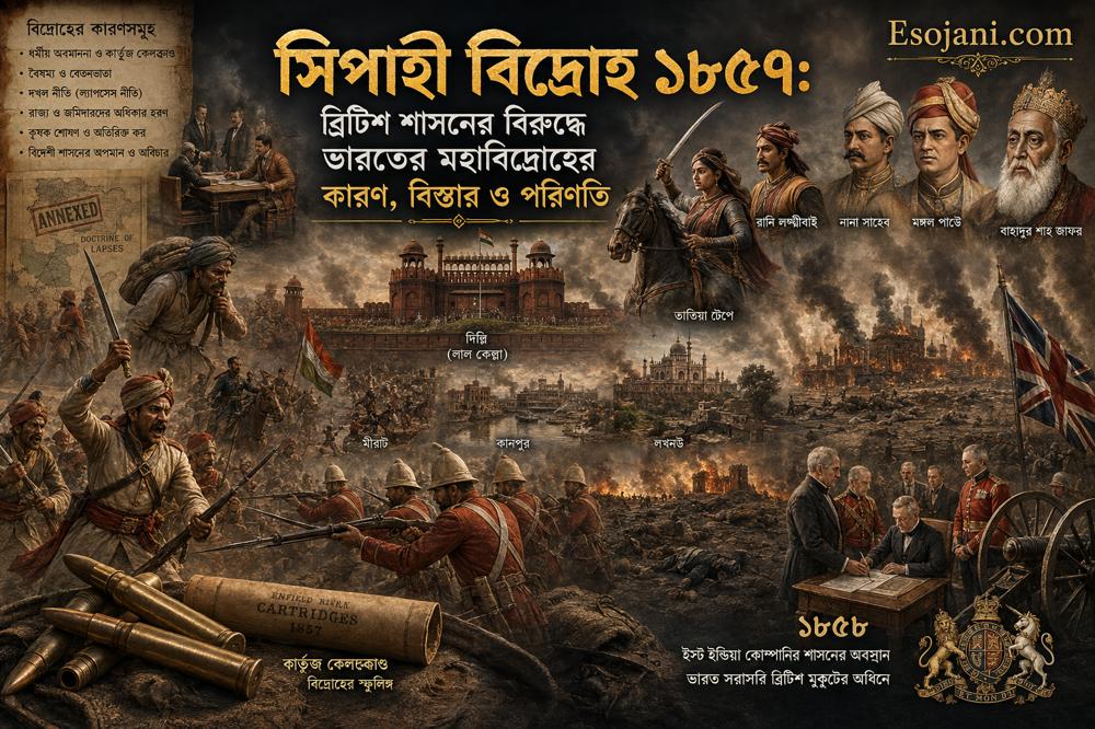 সিপাহী বিদ্রোহ ১৮৫৭: মহাবিদ্রোহের কারণ, বিস্তার ও পরিণতির পূর্ণ ইতিহাস