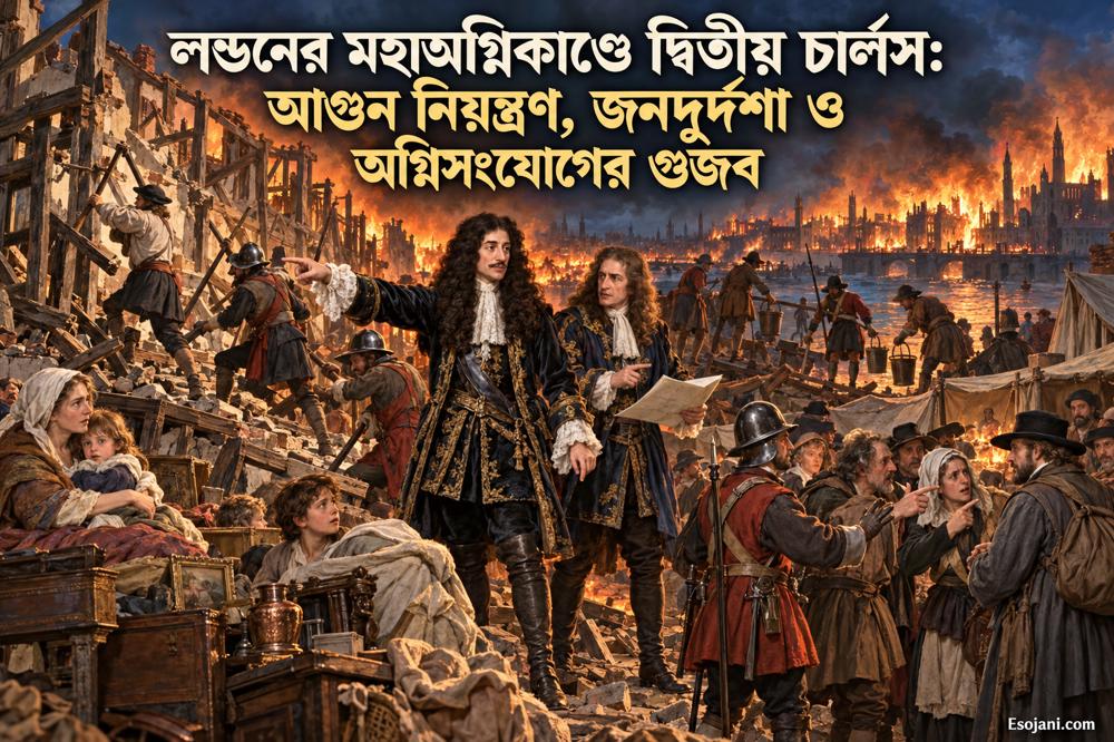 লন্ডনের মহাঅগ্নিকাণ্ডে দ্বিতীয় চার্লস: আগুন নিয়ন্ত্রণ, জনদুর্দশা ও অগ্নিসংযোগের গুজব