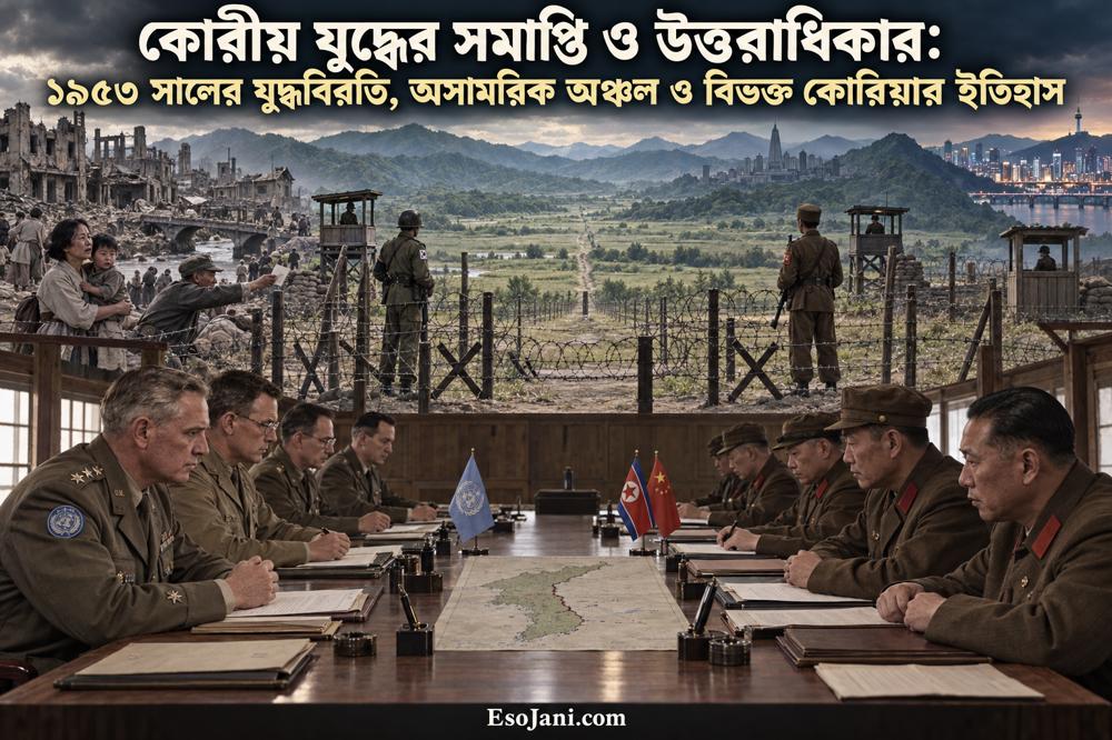 কোরীয় যুদ্ধের সমাপ্তি ও উত্তরাধিকার: ১৯৫৩ সালের যুদ্ধবিরতি, অসামরিক অঞ্চল ও বিভক্ত কোরিয়া