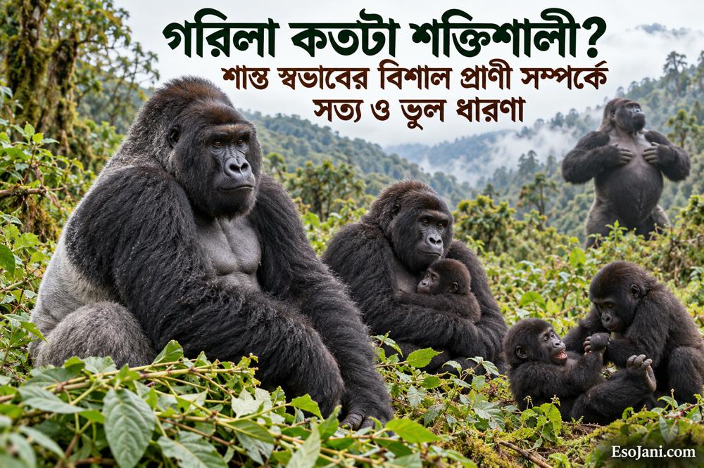 গরিলা কতটা শক্তিশালী? শান্ত স্বভাবের বিশাল প্রাণী সম্পর্কে সত্য ও ভুল ধারণা