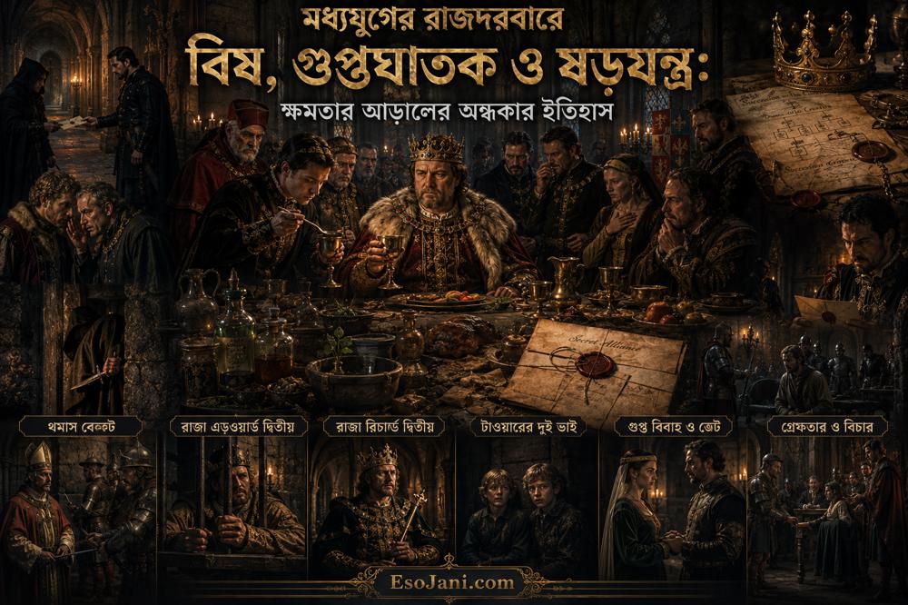 মধ্যযুগের রাজদরবারে বিষ, গুপ্তঘাতক ও ষড়যন্ত্র: ক্ষমতার আড়ালের অন্ধকার ইতিহাস