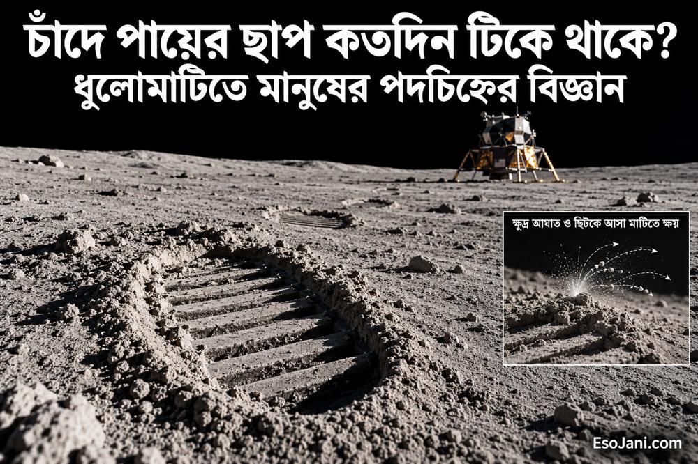 চাঁদে পায়ের ছাপ কতদিন টিকে থাকে? ধুলোমাটিতে মানুষের পদচিহ্নের বিজ্ঞান