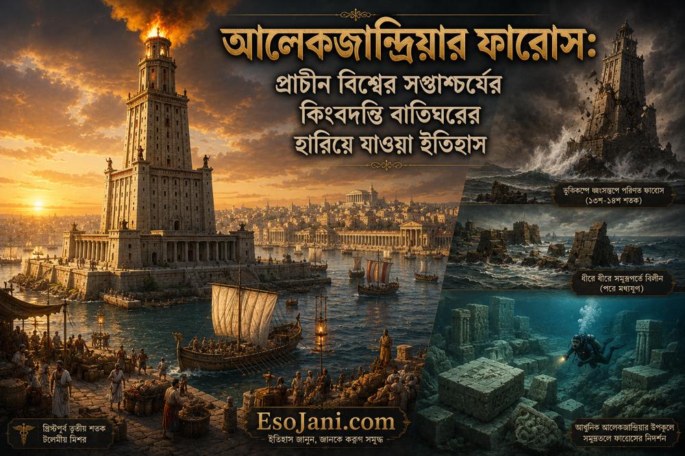 আলেকজান্দ্রিয়ার ফারোস: প্রাচীন বিশ্বের সপ্তাশ্চর্যের কিংবদন্তি বাতিঘরের হারিয়ে যাওয়া ইতিহাস