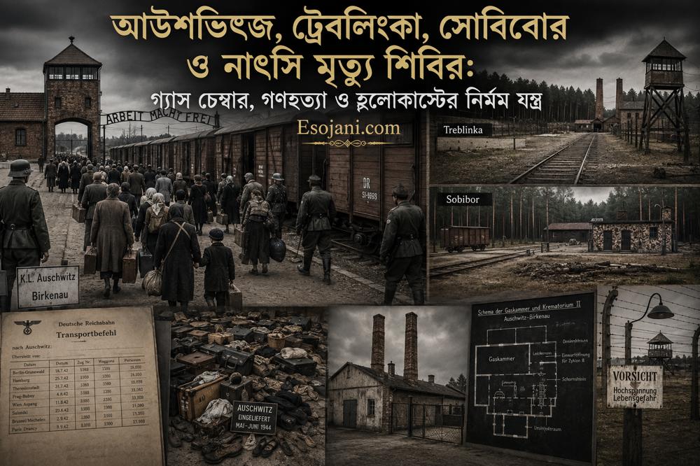 আউশভিৎজ, ট্রেবলিঙ্কা, সোবিবোর ও নাৎসি মৃত্যু শিবির: গ্যাস চেম্বার, গণহত্যা ও হলোকাস্টের নির্মম যন্ত্র