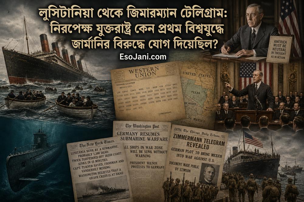 লুসিটানিয়া থেকে জিমারম্যান টেলিগ্রাম: নিরপেক্ষ যুক্তরাষ্ট্র কেন প্রথম বিশ্বযুদ্ধে জার্মানির বিরুদ্ধে যোগ দিয়েছিল?