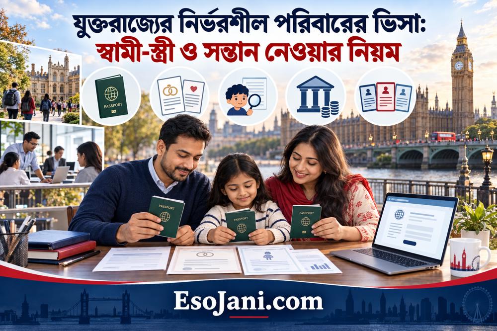 যুক্তরাজ্যের নির্ভরশীল পরিবারের ভিসা: স্বামী-স্ত্রী ও সন্তান নেওয়ার নিয়ম