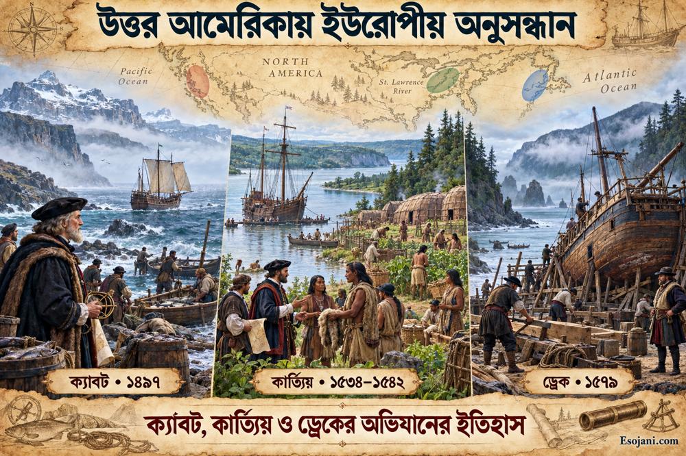 উত্তর আমেরিকায় ইউরোপীয় অনুসন্ধান: ক্যাবট, কার্তিয়ে ও ড্রেকের অভিযান