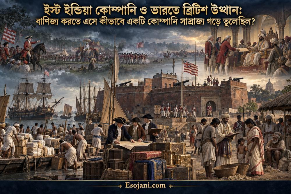 ইস্ট ইন্ডিয়া কোম্পানি ও ভারতে ব্রিটিশ উত্থান: বাণিজ্য থেকে সাম্রাজ্য প্রতিষ্ঠার ইতিহাস