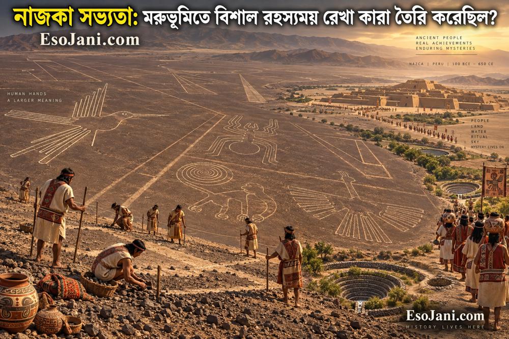 নাজকা সভ্যতা: পেরুর মরুভূমিতে বিশাল রহস্যময় রেখা কারা তৈরি করেছিল এবং কেন?