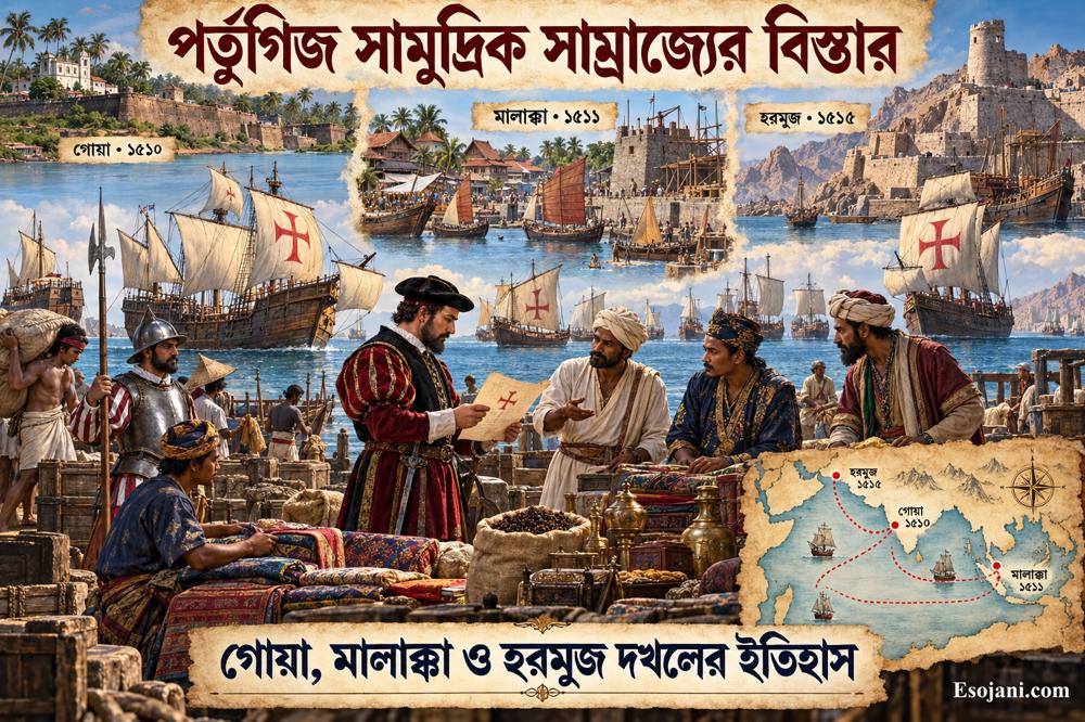 পর্তুগিজ সামুদ্রিক সাম্রাজ্য: গোয়া, মালাক্কা ও হরমুজ দখলের ইতিহাস